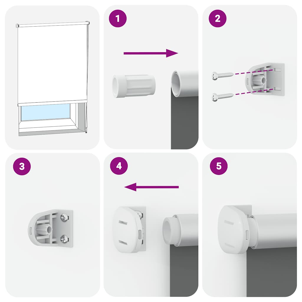 Roller blind blackout 80 x 175 cm white